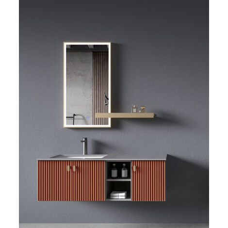 Meuble de salle de bain Orange Bombay - 120 cm (1/3)