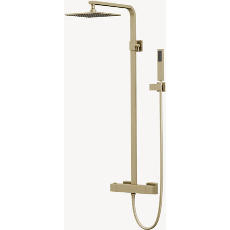 Colonne de douche thermostatique doré brossé moderne - Sirius