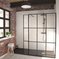 Jacob Delafon E14W100-BLV Serenity paroi de Douche Noire 100 cm Fixe Black