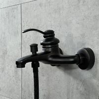 Robinet de douche et baignoire mural finition noir