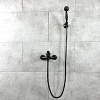 Robinet de douche et baignoire mural finition noir