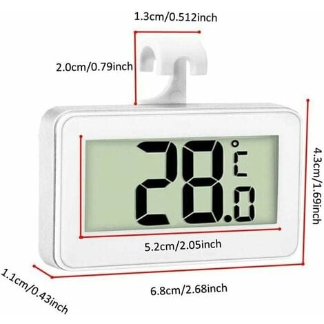 Ulisem 3X Thermomètre de Réfrigérateur Thermomètre Numérique Congélateur Thermomètre Refrigerateur Chambre Thermomètre Congélateur Imperméable avec Écran LCD avec Crochet pour Lecture de Température