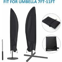 Housse de protection pour parasol déporté 2 à 4 m de large tissu Oxford 210D imperméable à la poussière Résistant aux UV 265x40/70/50cm