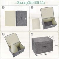 2 Pliable Sous-Lit Carton Rangement Boîtes Elégant Léger Couvercles & Poignée 