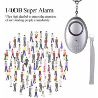 Ba30DEllylelly Alarme personnelle pour Les Femmes 140DB Porte-clés d'alarme de sécurité d'autodéfense d'urgence avec lumière LED pour Femmes Enfants et aînés 