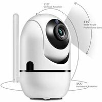 Babyphone vidéo caméra Wi-Fi caméra vidéo HD avec détecteur de mouvement automatique avec vision nocturne blanc