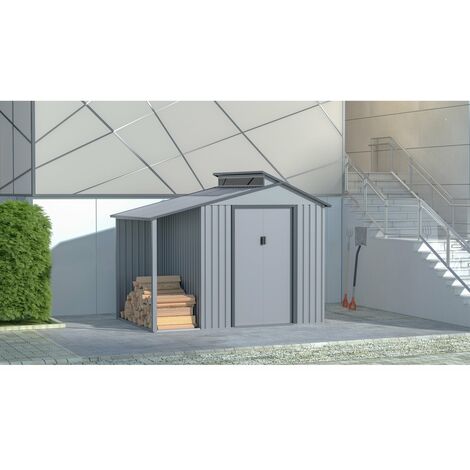 Gerätehaus aus Metall mit Unterstand "Madras" 5,64 m² 193 x 292 x