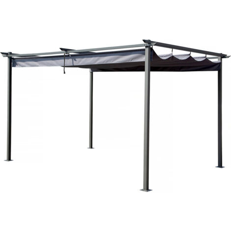 Pergola mit ausziehbarem Dach - 3 x 4 m - Grau