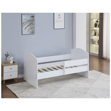 Kebnor Kinderbett Weiß - Mit Stern & Mond Dekor & Sicherheitsgitter