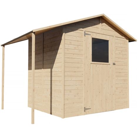 Gartenhaus aus Holz 4.6 M² mit Holzunterstand "Jura" 15 mm