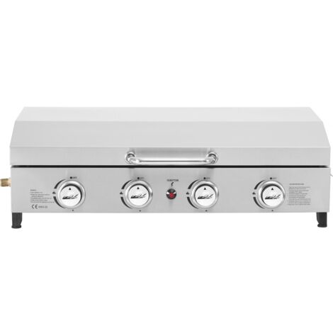 Gas-Plancha mit 4 Brennern und Deckel "Fasto" - 10 kW - Grau (1/5)