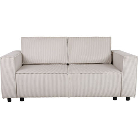 Sofa mit Schlaffunktion aus Cord "Montaigne S" - 3-Sitzer - Beige