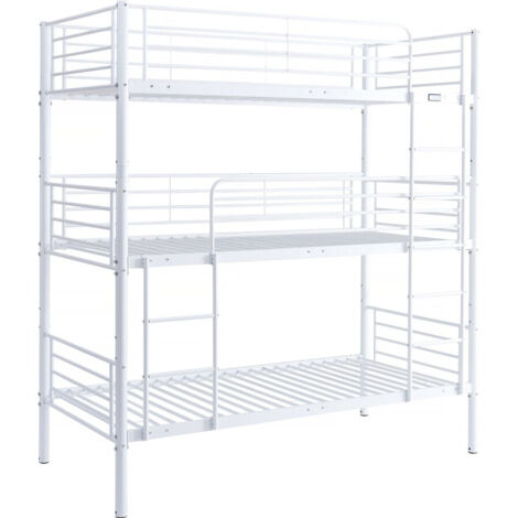 3-Etagen-Hochbett "HAVIN" - 90 x 190 cm - Weiß