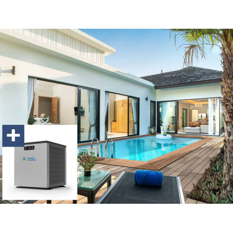 Holzpool rechteckig "Aruba"- 5,00 x 3,00 x 1,24 m + Mini-Wärmepumpe 3,5 kW - Metall - Grau (1/3)
