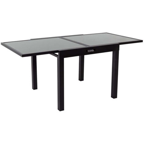 Ausziehbarer Aluminium-Gartentisch Porto 8 - Phoenix - Schwarz