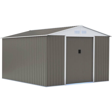 Gerätehaus aus Metall "Dallas" - 15,16 m² - Taupe