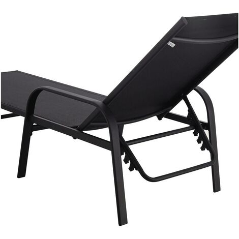 2erSet Sonnenliegen aus Metall "Farniente Schwarz