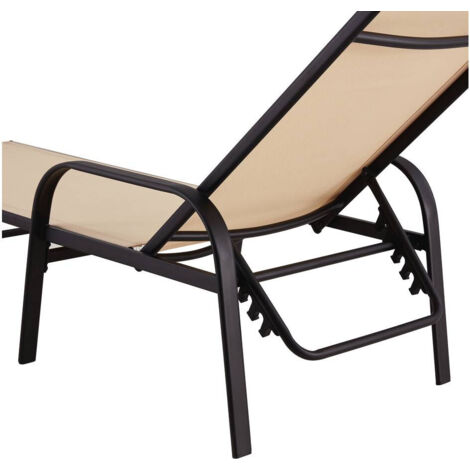 2erSet Sonnenliegen aus Metall "Farniente Beige