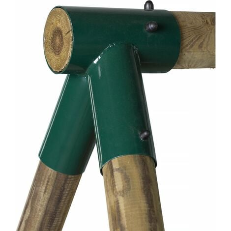 Schaukelgerüst aus Holz Nelio Mit 2 Schaukeln, 1 Gegenüber und 1 Gondel