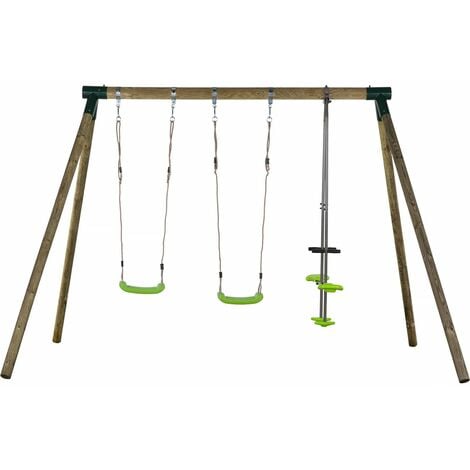 Schaukelgerüst aus Holz Lana mit 2 Schaukeln und 1 Gegenüber