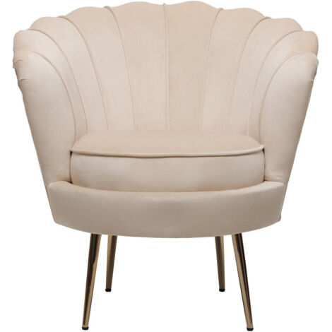Sessel aus Samt "Floria" - 70 x 73 x 76 cm - Beige