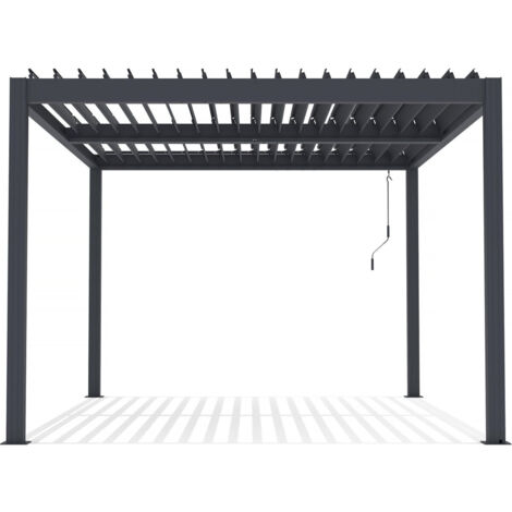 Bioklimatische Pergola mit Led "Windsor Premium" aus Aluminium 3 x 4 m - Grau (1/5)