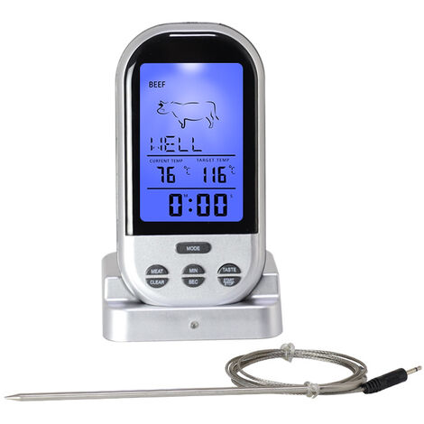 Digitales Bratenthermometer Funk Grillthermometer Fleisch-Thermometer Dual Sonde 