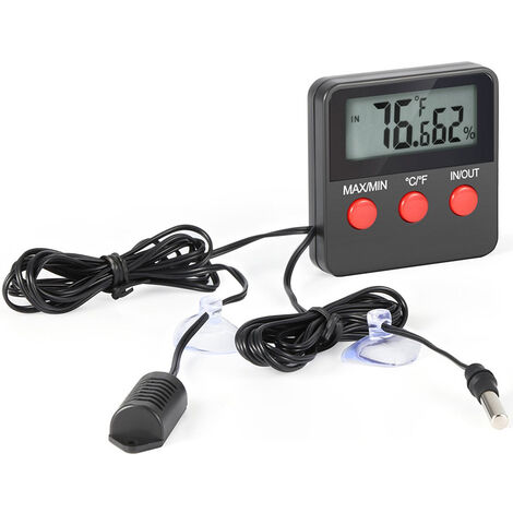 Digital Thermometer Hygrometer mit Fernfühler Min/Max Innen/Außen  Messgerät 