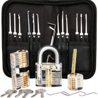 Lockpicking Set,Dietrich Set-24 Stück Lock Pick Training Set mit 3 Transparentem 