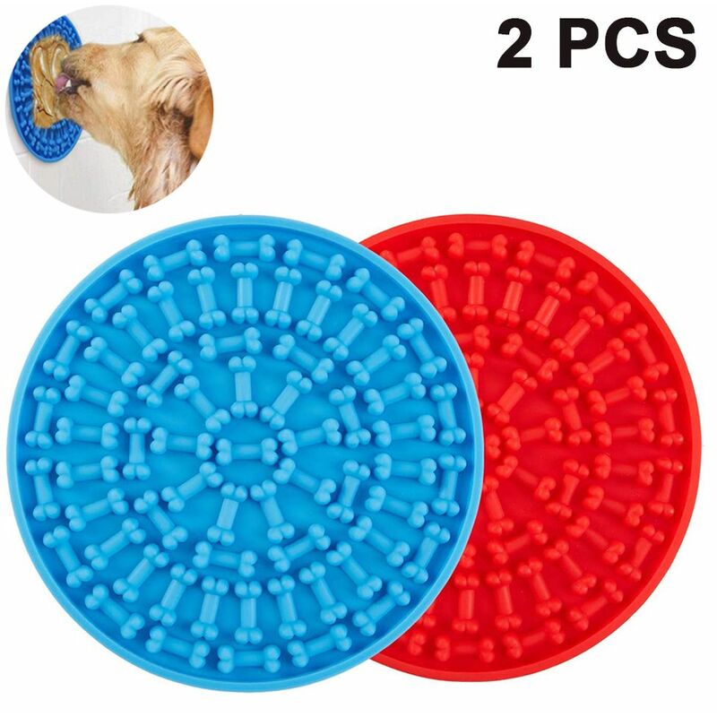 Lick Mat for Dogs, Peanut Butter Slow Feeder for Pet, Dog Lick Pad for  Anxiety Relief, Treats & Grooming, Great for Pet Training in Shower , 2Pcs  