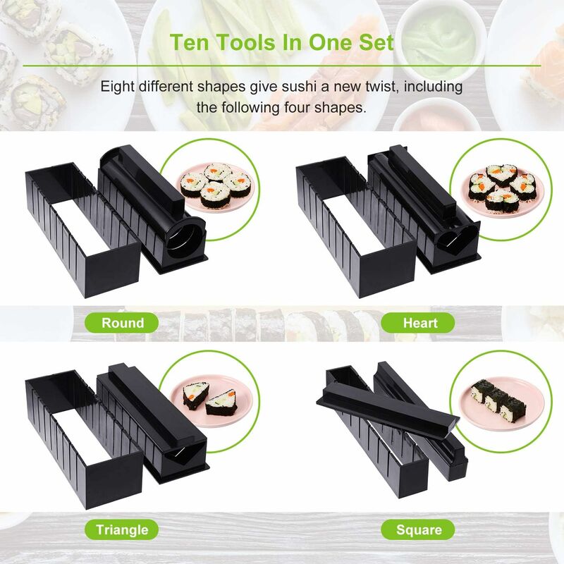 4PCS/Set Sushi Maker Kit Round Sushi Maker Mold DIY Sushi Maker Tool Set  for Rice Rolls Non-stick Sushi Mold 