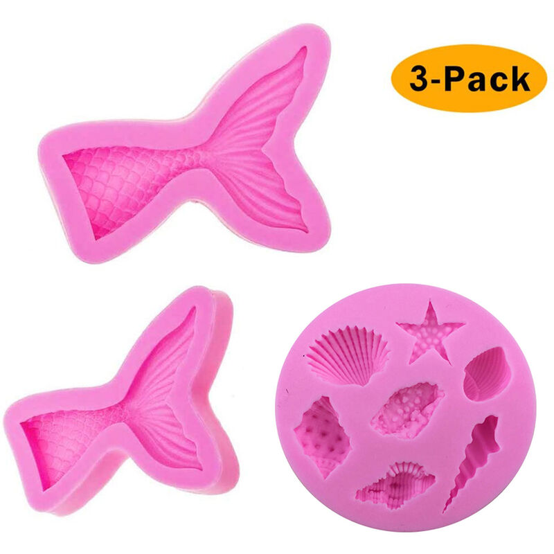 3 Pack Star Shapes Silicone Candy Mold Non-stick Fondant Baking