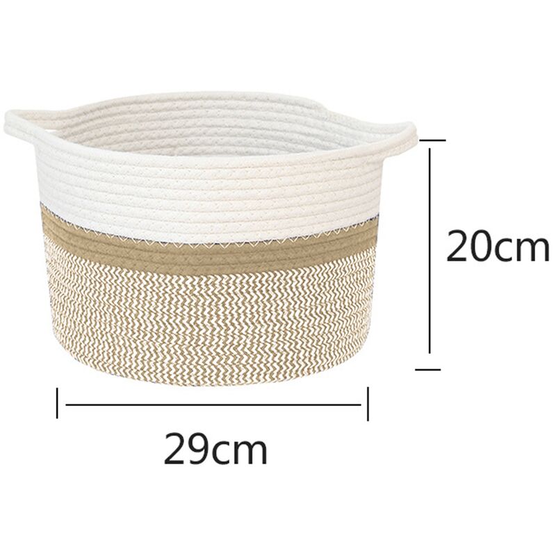 Cotton Rope Baskets, Cotton Rope Laundry Basket, Woven Cotton Rope Storage  Basket, 30 x 30 cm