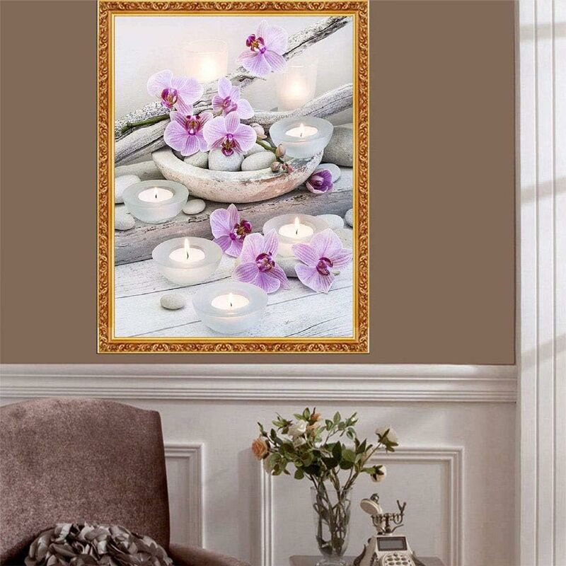 Diamond painting set for adults full diamond square diamond rhinestone art  art abstract flower painting home wall decoration(30*40cm)