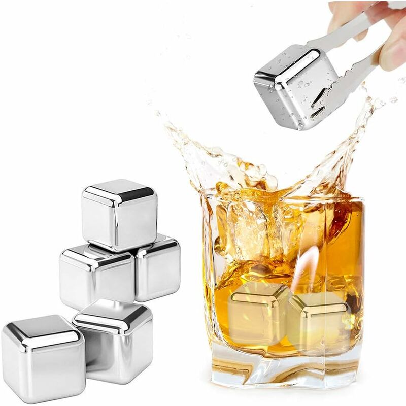 Whiskey Stones Stainless Steel Ice Cubes (Set of 8) | Plum Grove