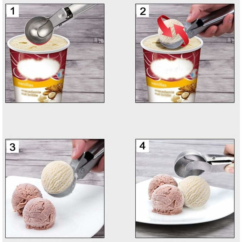 Ice Cream Scoop 304 Stainless Steel For Ice Cream Melon Meatball Cake Dough  5cm