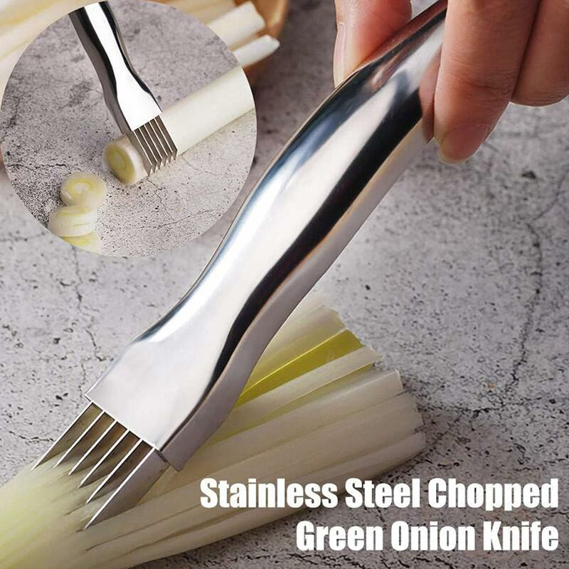 1pc Kitchen Green Onion Shredder, Solid Color Plastic Green Onion Cutter  For Kitchen
