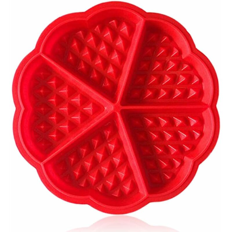 Premium silicone waffle molds, red small heart shaped molds