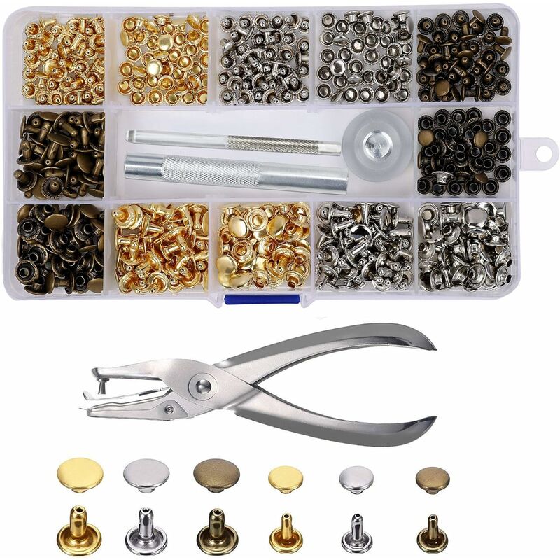 10mm 3/8 50 100 500 sets Leather craft Rapid Rivet Button METAL Snaps  Fasteners