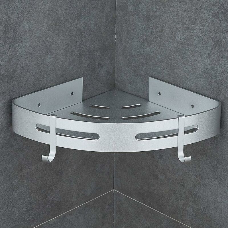 Black+double Adhesive Hook 2pcs Bathroom Shelf 3m No Trace Triangle Strong Glue  Corner Storage Rack Wall-mounted Kitchen Corner Shelf