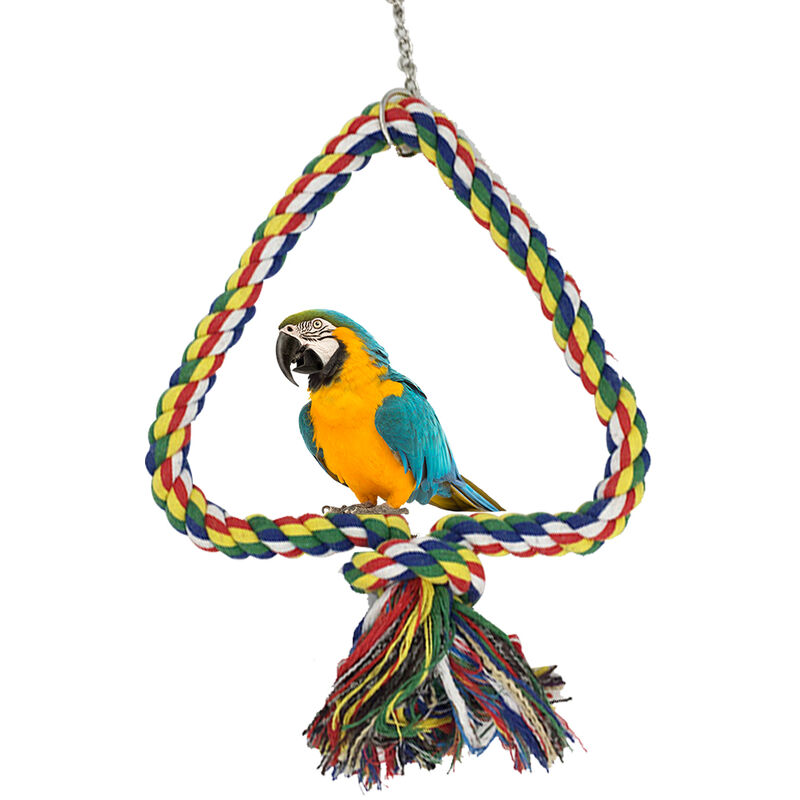 Bird Cages Bird Climbing Net Wood Rope Spear Toy Gym Hanging Swing Net  Parrot Perch Hammock