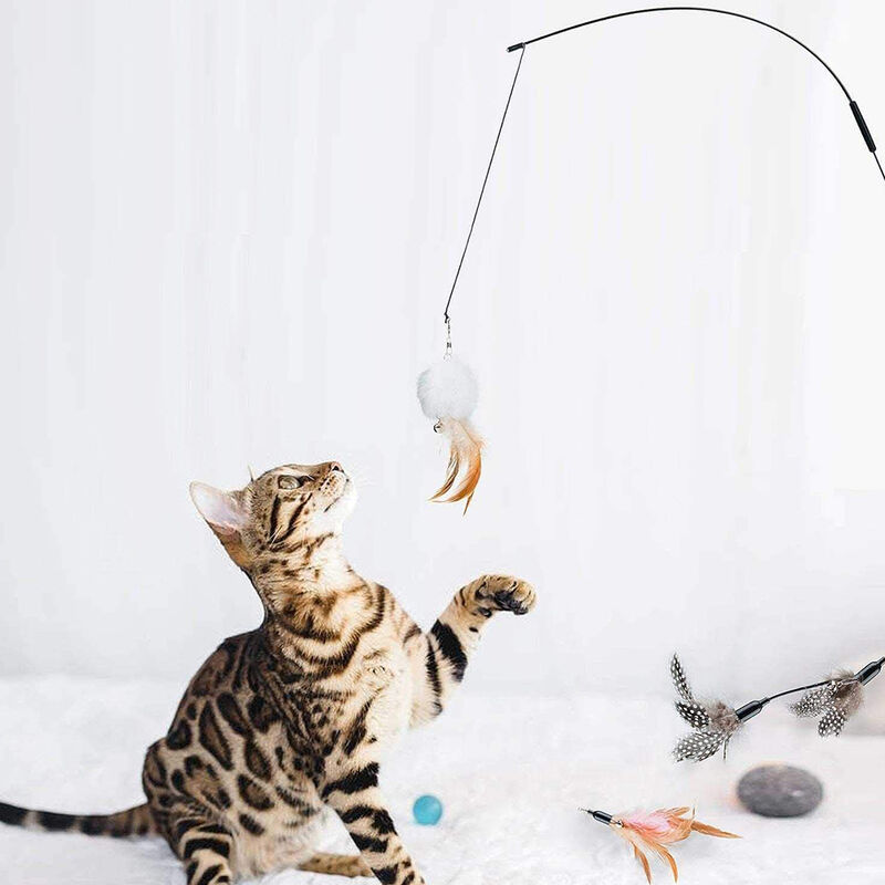 Cat Tumbler Toy Electric Cat Toy with LED Feather Anti-Fall Ball