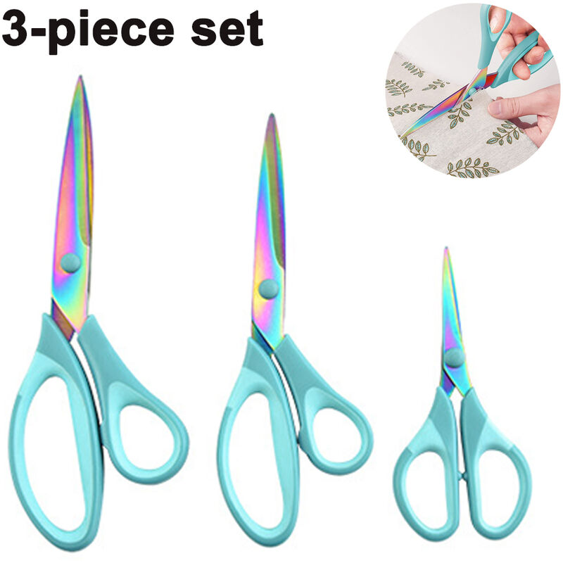 Titanium Scissors Set for Sewing, Arts, Crafts, Office, blue