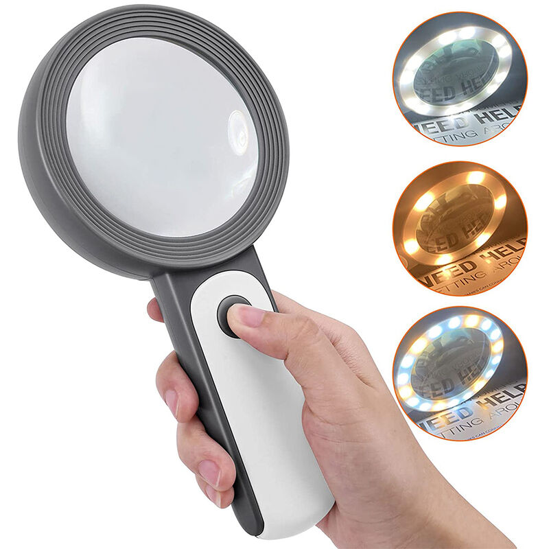 40x Jewelers Loupe Folding Jewelry Eye Magnifier with Illuminated LED Light  (LED Currency Detection / Jewelers Identifying Lupe Type)