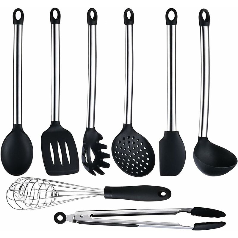 Silicone Cooking Utensil Set, 20Pcs Kitchen Utensil Sets, Food Grade  Silicone Spatula, BPA-Free, Non-stick Heat Resistant - Kitchen Cookware  with Stainless Steel Handle Dishwasher Safe - Gray 