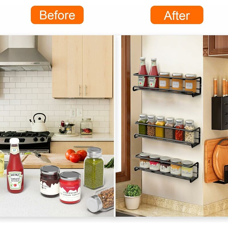 Kitchen Spices Storage, Metal Spice ...