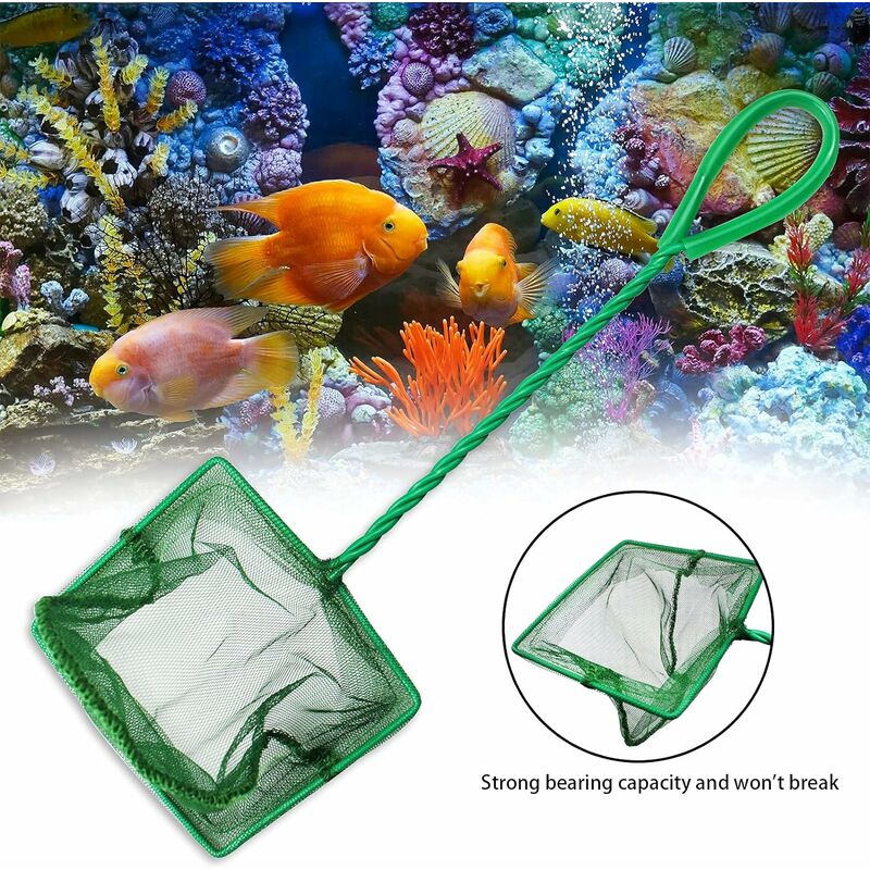 2 pieces Landing Net Aquarium Epuisette Peche Fishing Net with Handle Small  Fishing Net for Aquarium Fish Tank