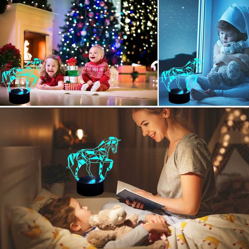 YAZOM 3D Night Light 7 Colors Changing with Remote Control and Smart Touch Gifts for Kids 