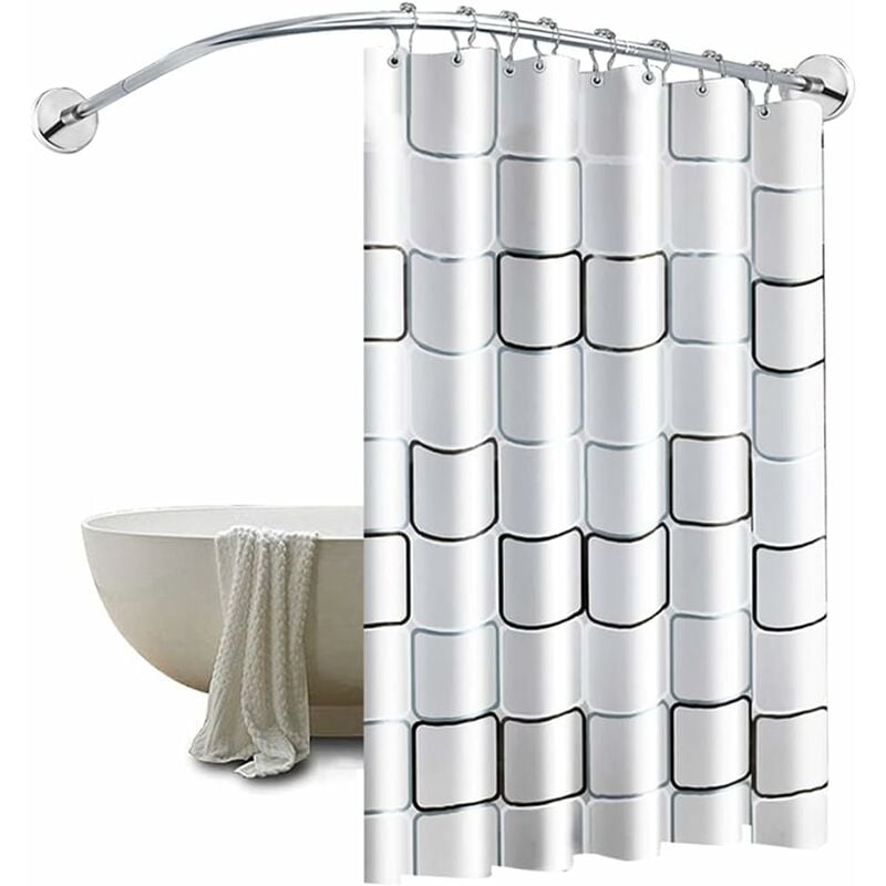 36 Packs Shower Curtain Rings, Black Shower Curtain Hooks C-Shaped