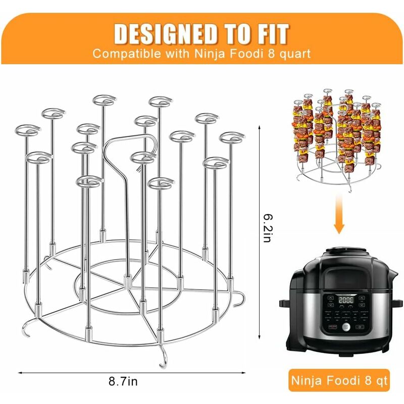 Dual Basket Air Fryer Accessories Rectangle for Ninja Foodi Dualzone  Airfryer DZ201/40/55 Fit All